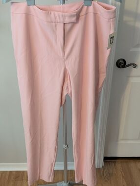 Anne Klein Light Pink Straight-Leg Trousers
